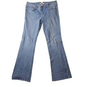 Candies Jeans Womens 7 Flare 90s Hippy Y2k Light Blue FLAW missing Button